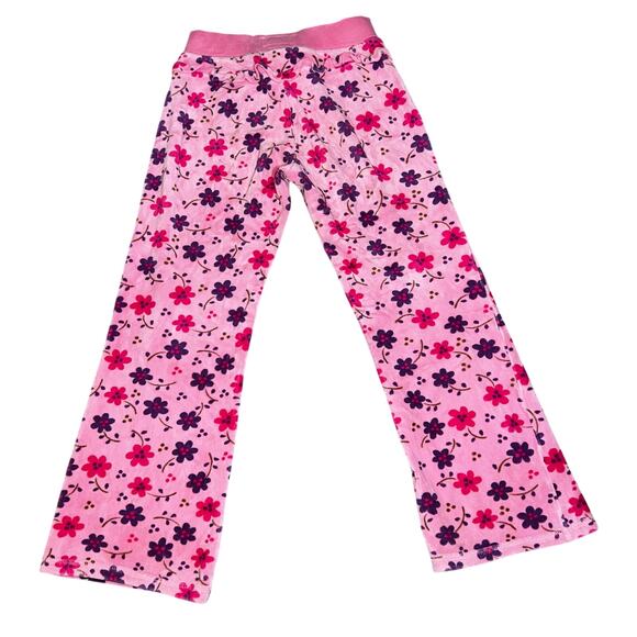 Osh Kosh B'Gosh pink floral ruffled y2k floral velour trackpants size 6x - Picture 2 of 7